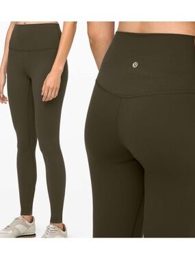 Lululemon Align High Rise Pants Women’s Tall Olive Green Leggings